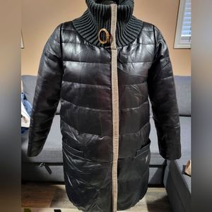 Real leather puffer jacket size S-M